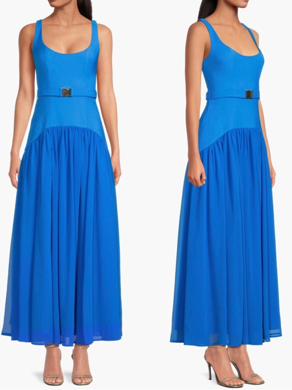 Hutch Ridge Women’s Drop-Waist Scoop Neck Blue Cocktail Maxi Dress Size 2 NEW - Picture 5 of 12